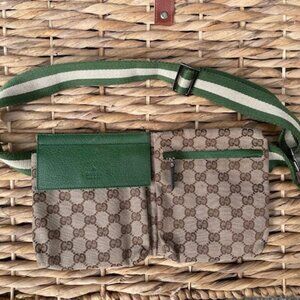 GG Canvas Double Pocket Belt Bag